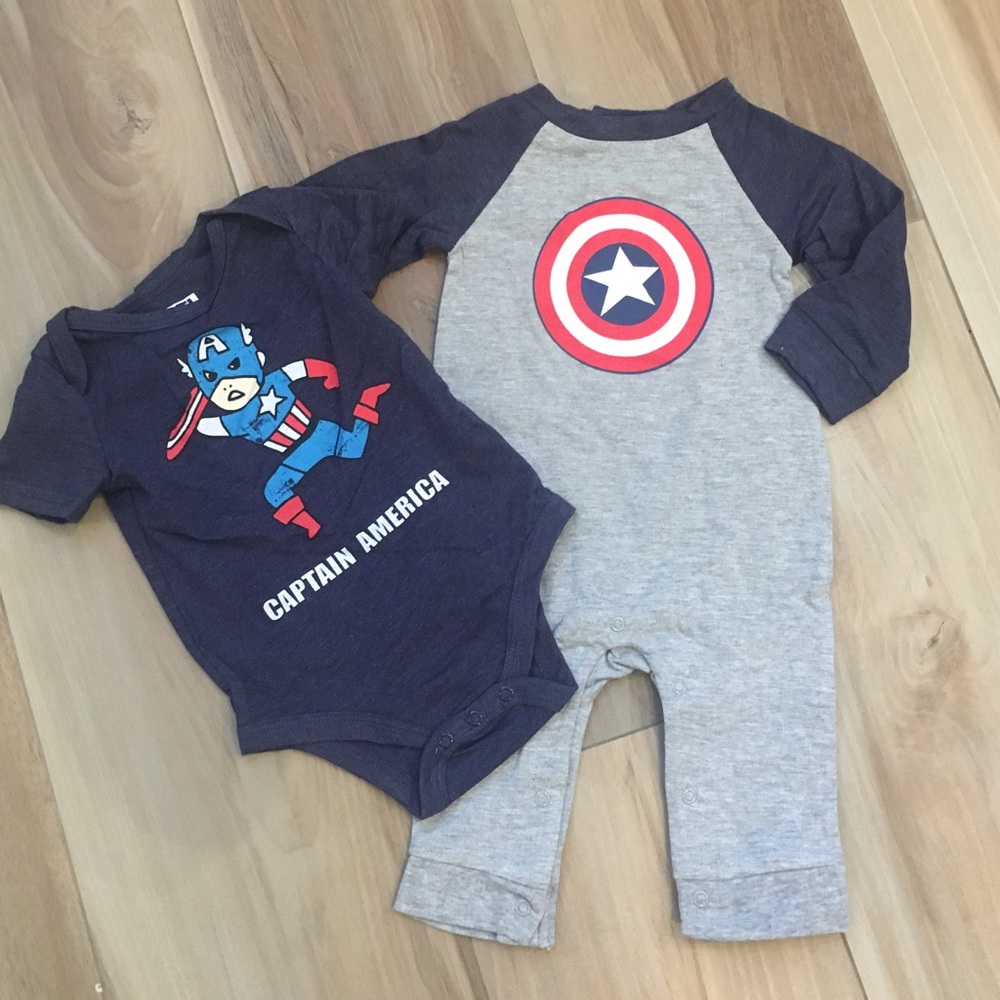 Captain America 2 piece bodysuit set NWT - Picture 2 of 5
